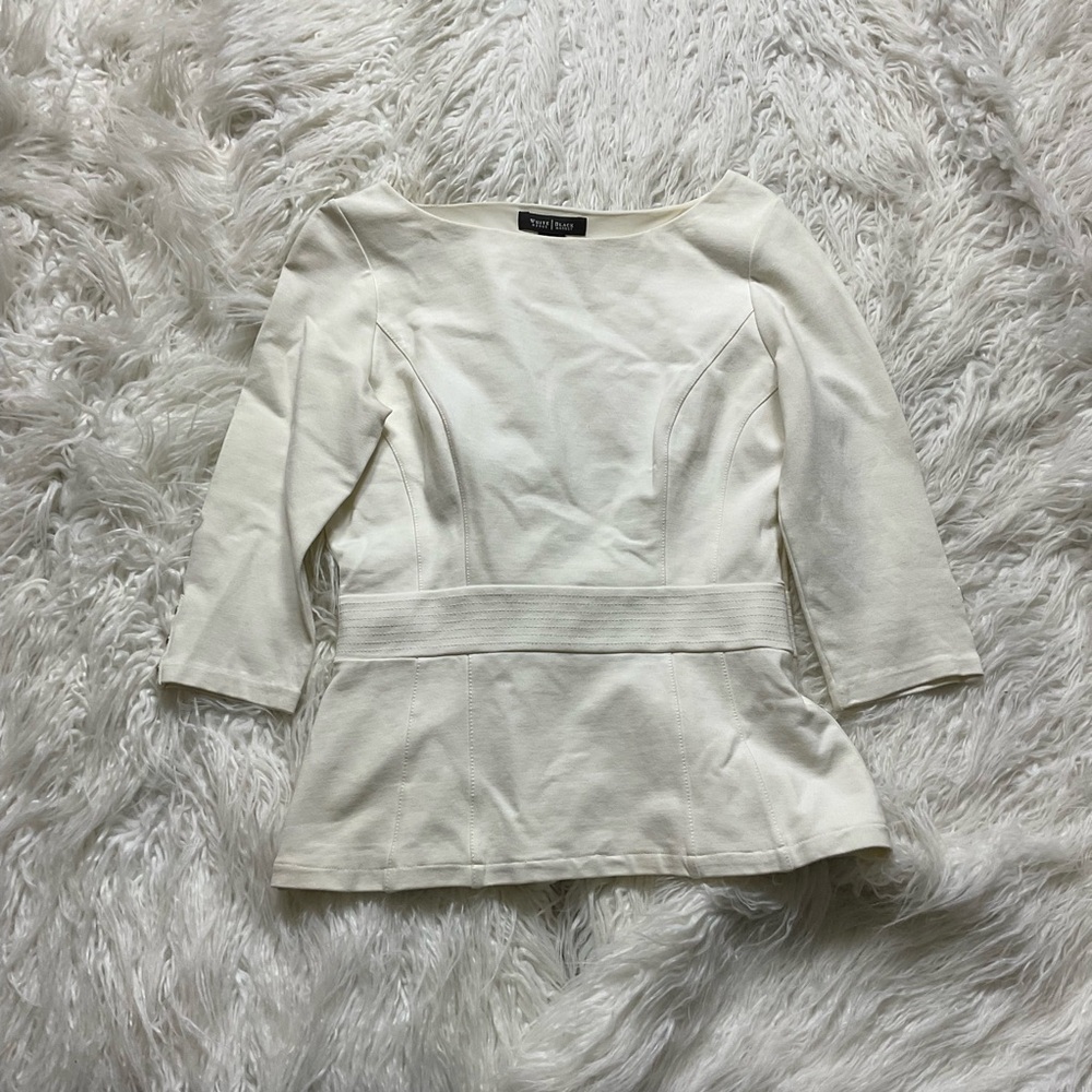 WHBM Ivory‎ Peplum Top